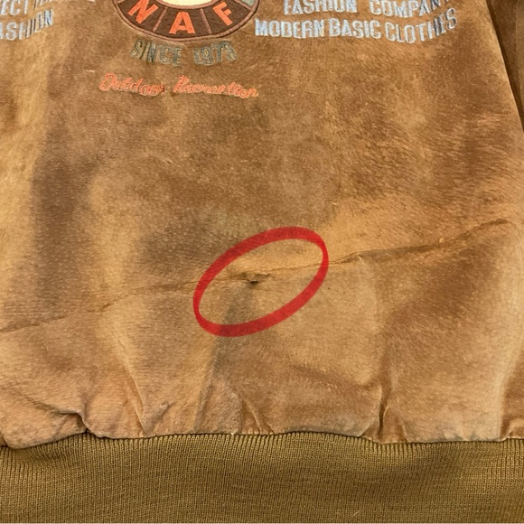 Vintage Retro Style NAF NAF Leather Flight Bomber Jacket - Picture 8 of 11